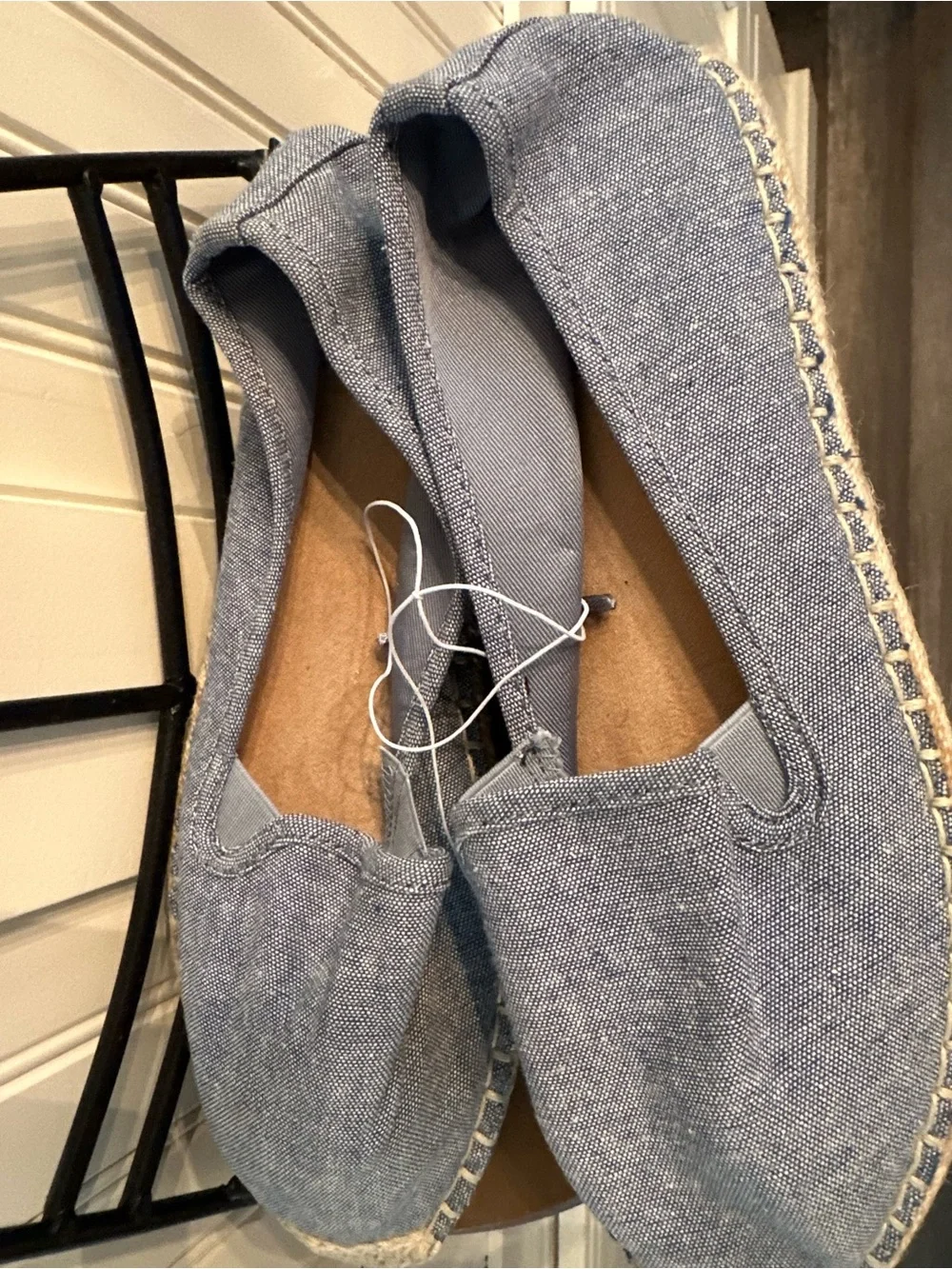 NWOT Old Navy Light Blue Canvas Espadrille Flats Size 10